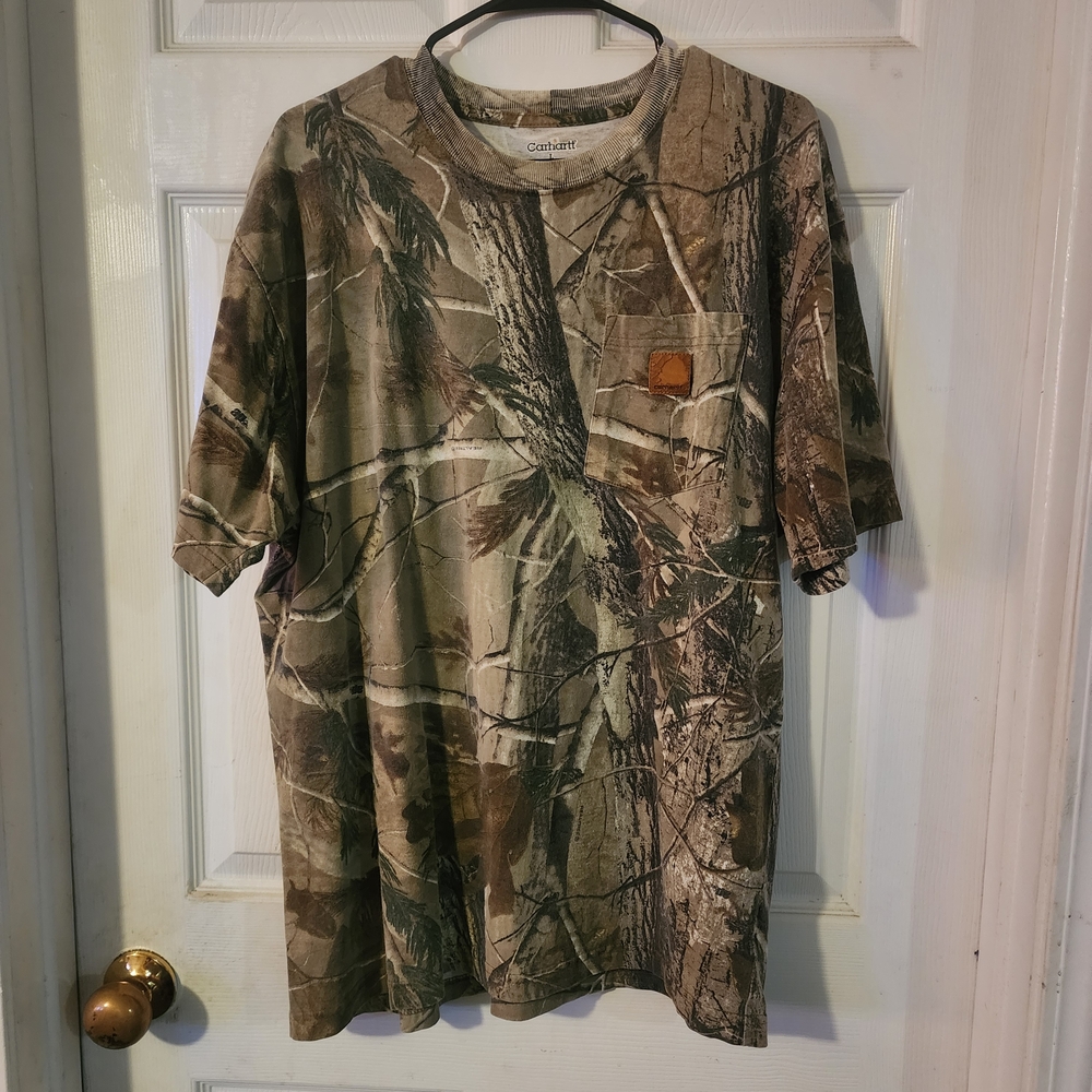 Vintage Carhartt Camouflage Short Sleeve Tee Mens Large